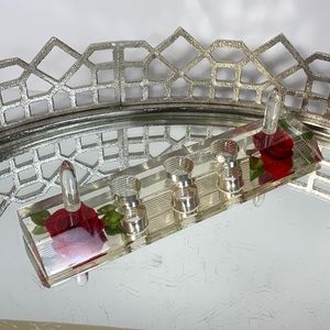 Bircraft Vintage Lip Stick Ring Lucite Rose Indiana Hand Carved